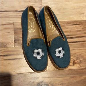 Stubbs and Wooten tennis shoes soccer themed